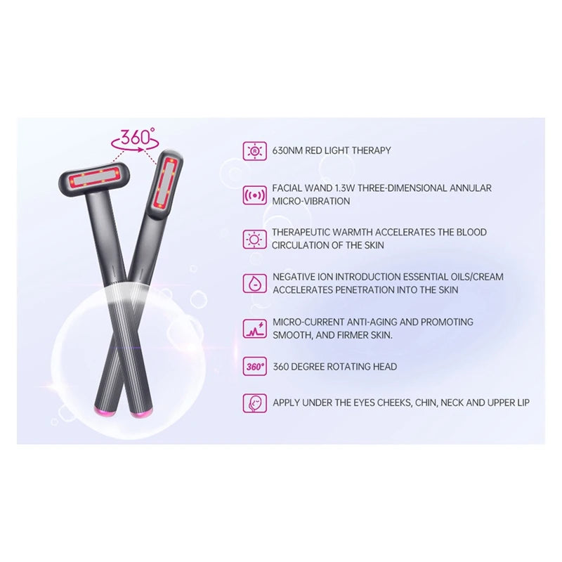 IGLOW BRO Vibrating 4-in-1 LED/Microcurrent Beauty Lifting Wand