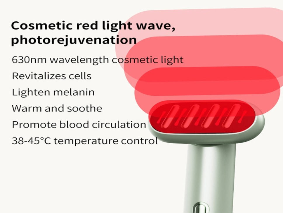 NUGLOW 5-in-1 Microcurrent/Red & Blue LED Skincare Wand