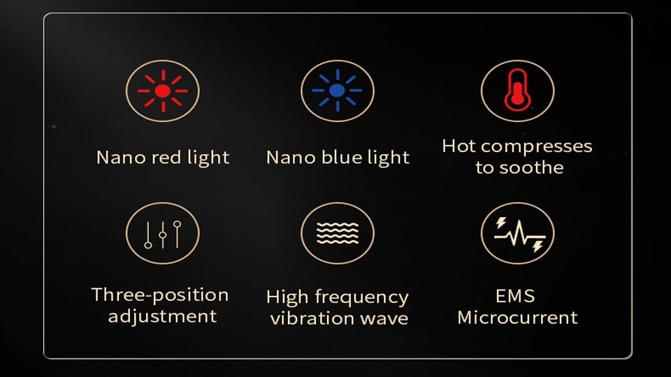 NUGLOW 5-in-1 Microcurrent/Red & Blue LED Skincare Wand