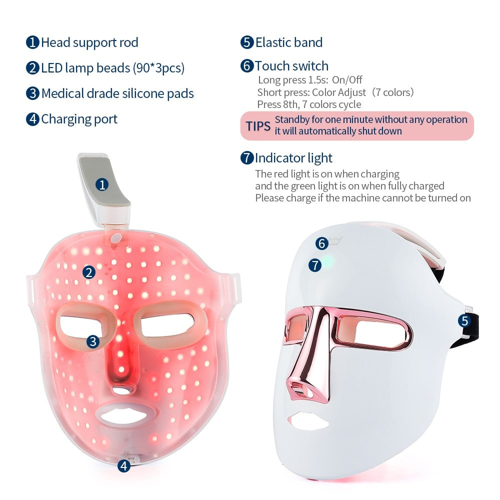 GLOWMAX SPA 270 Wireless 7 Color LED Mask