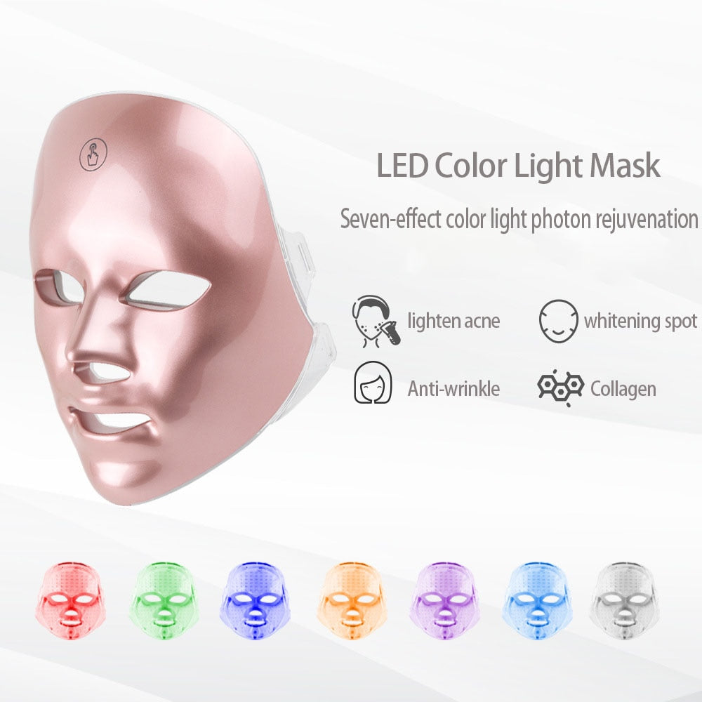 NUGLOW ROSE GOLD Smart Touch 7 Color LED Spa Mask