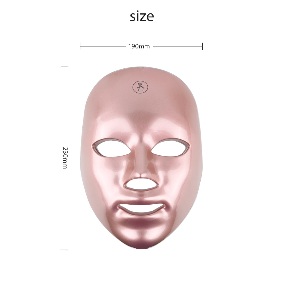 NUGLOW ROSE GOLD Smart Touch 7 Color LED Spa Mask