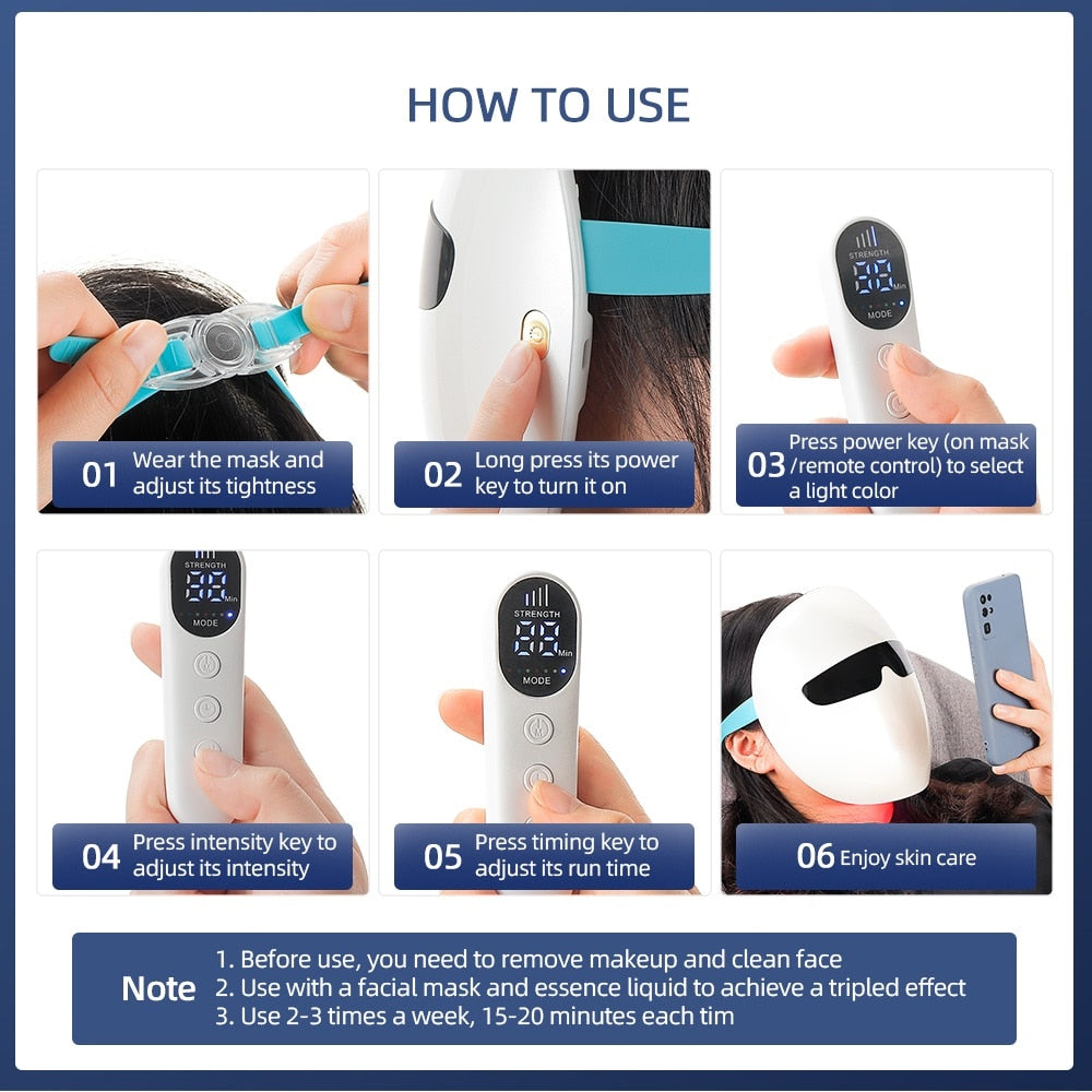 GLOWMAX Wireless 7 Color LED SPA Mask