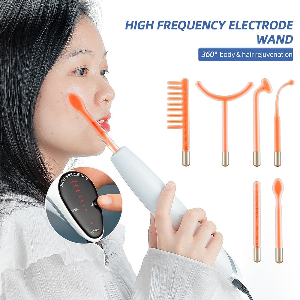 DERMAWAND PRO NEON 6 IN 1 High Frequency Electrotherapy Device