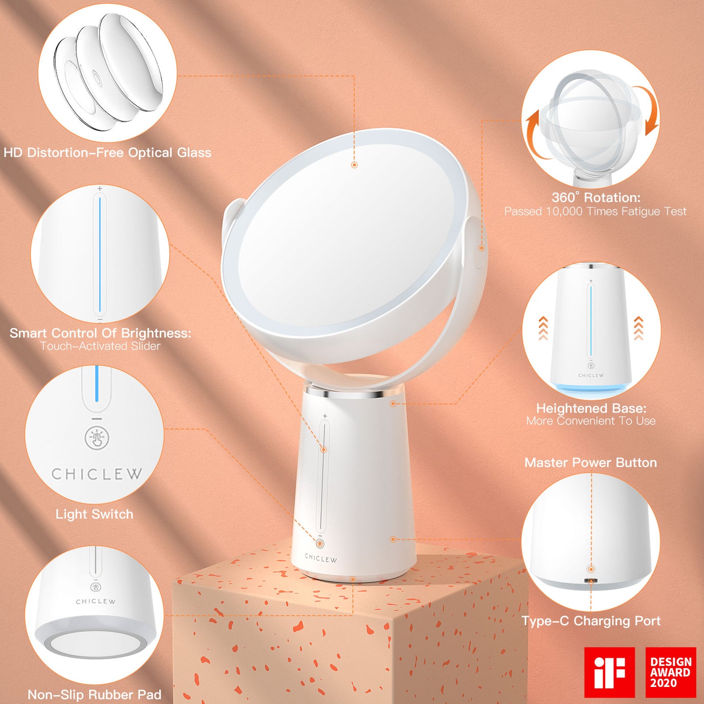 MILA Double Sided LED Makeup Mirror and Lamp