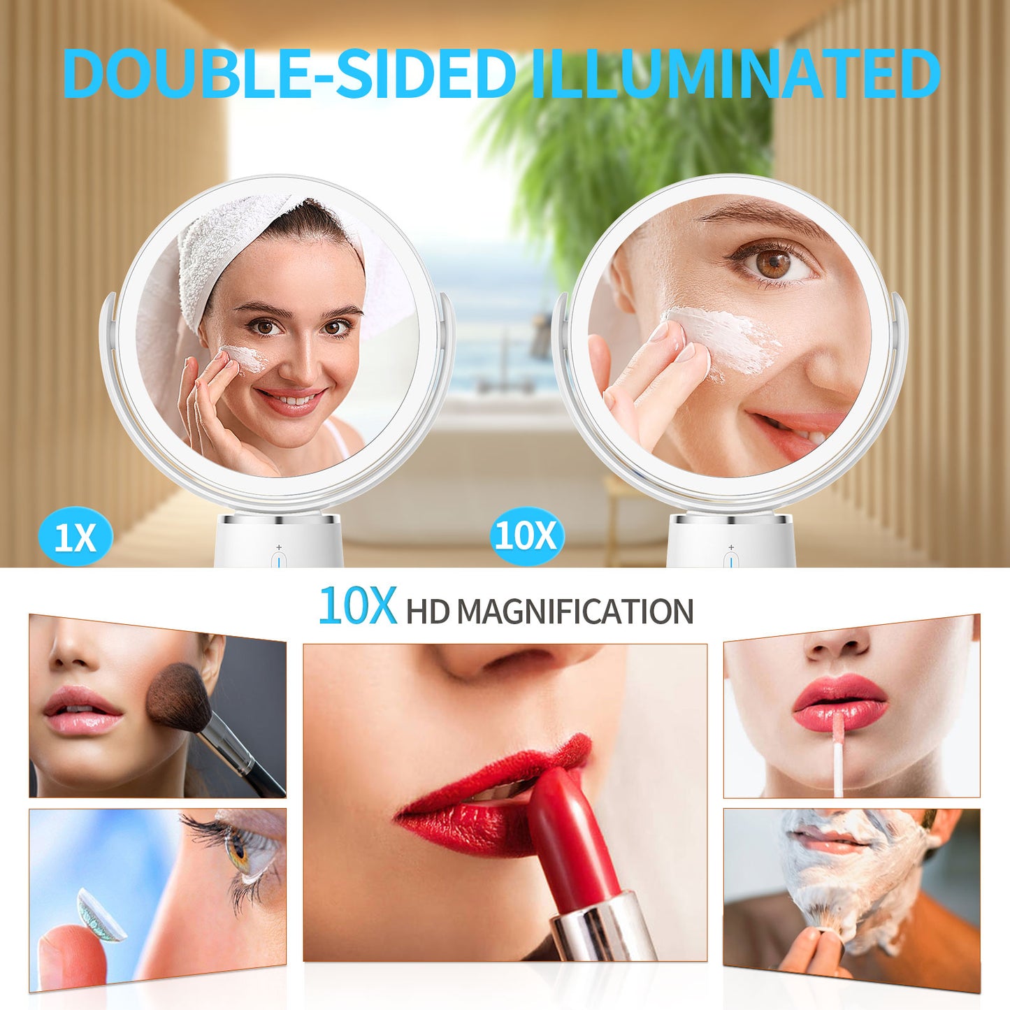 MILA Double Sided LED Makeup Mirror and Lamp