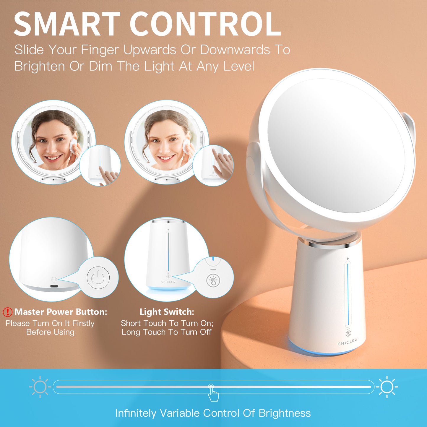 MILA Double Sided LED Makeup Mirror and Lamp