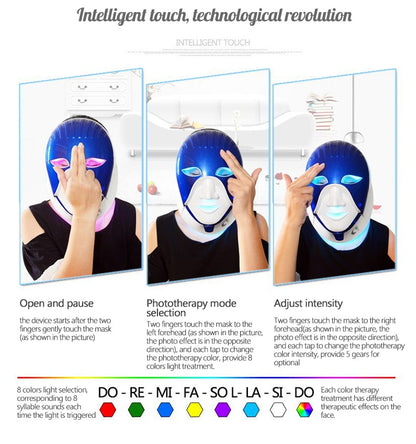 NUSKYNN Smart Touch 7 Color LED Face and Neck Spa Mask