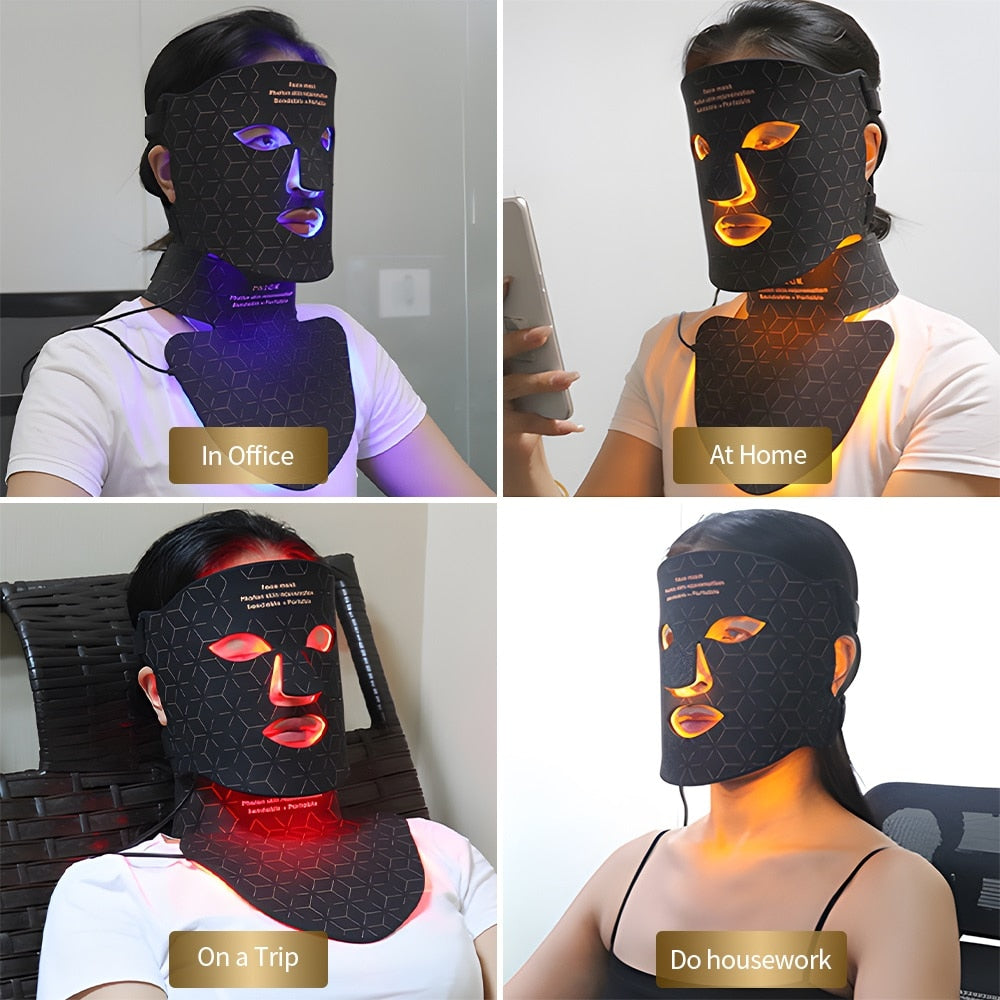 FLEXGLOW PRO Soft Silicone 4 Color/NIR LED Spa Mask