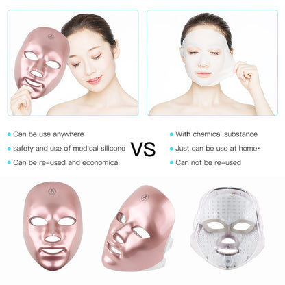 NUGLOW ROSE GOLD Smart Touch 7 Color LED Spa Mask