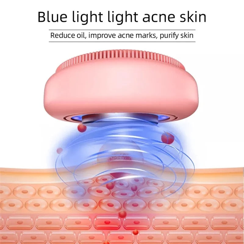 REJUVEM 3 in 1 Red/Blue LED/EMS Silicone Facial Cleansing Disc