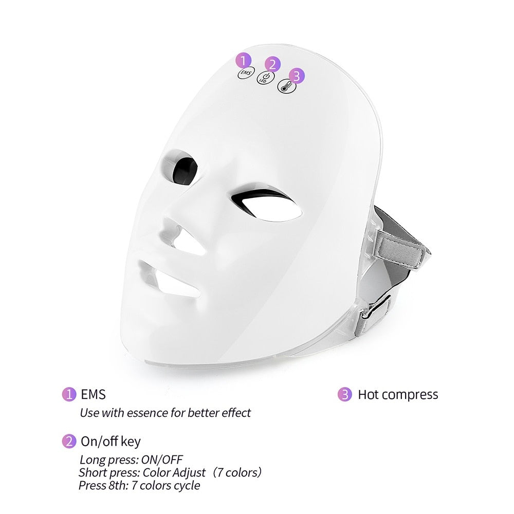 GLOPRO PLUS 7 Color Wireless LED/EMS/Heated Beauty Face Mask