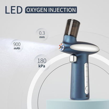 HYDRAGLOW Red & Blue LED Oxygen Skin Rejuvenator Nano Mist Airbrush Gun