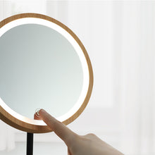Load image into Gallery viewer, SOLEIL 3X Wooden Touch Screen LED Makeup Mirror
