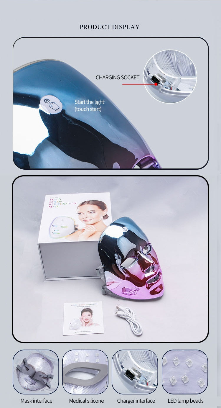 REJUVEM LITE & GLOW 7 Colors LED Facial Mask - Special Edition