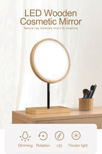 Load image into Gallery viewer, SOLEIL Wooden Touch Screen LED Makeup Mirror
