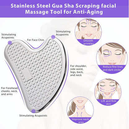 GLOWPRO Stainless Steel Gua Sha Beauty Tool