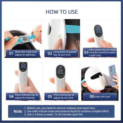 GLOWMAX Wireless 7 Color LED SPA Mask