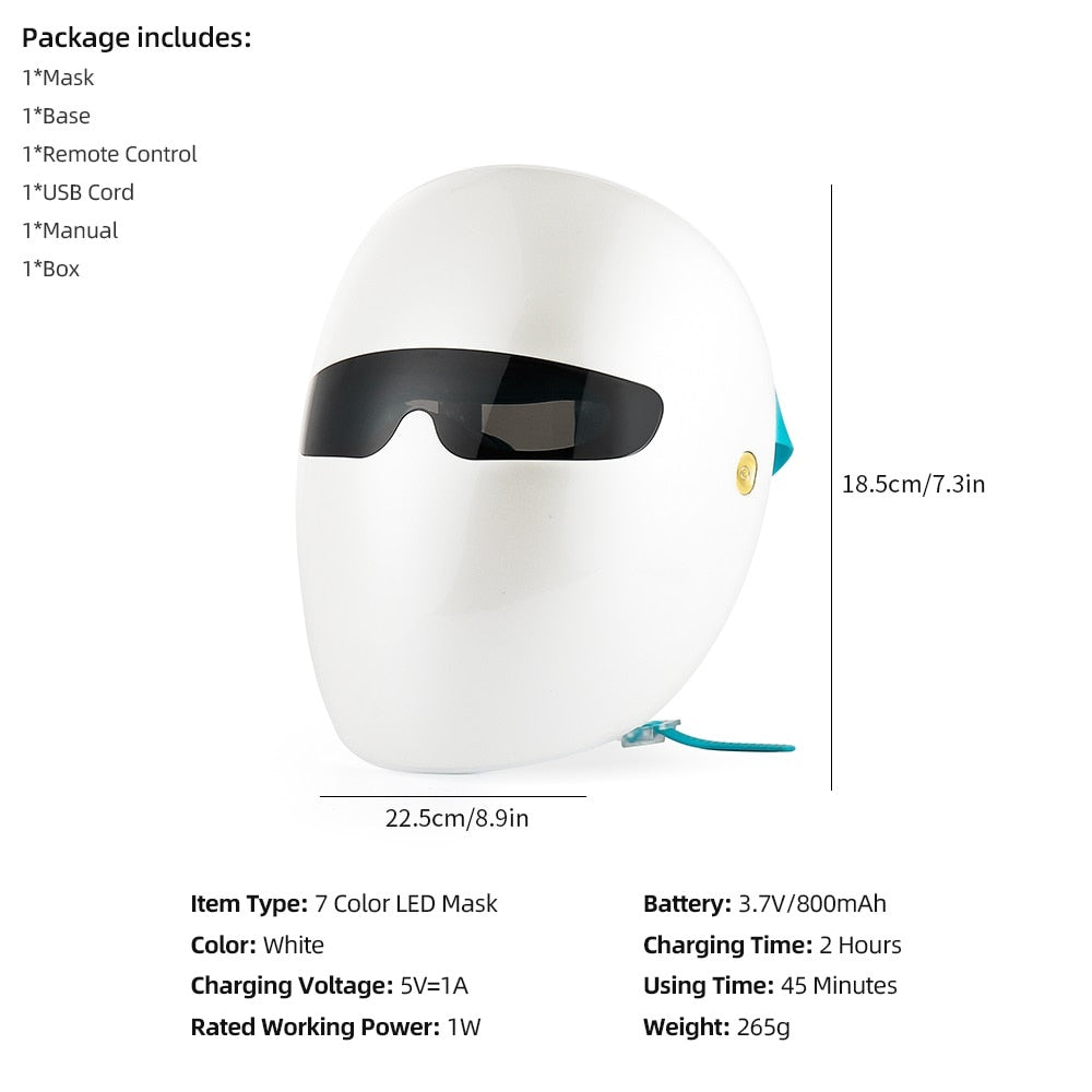 GLOWMAX Wireless 7 Color LED SPA Mask
