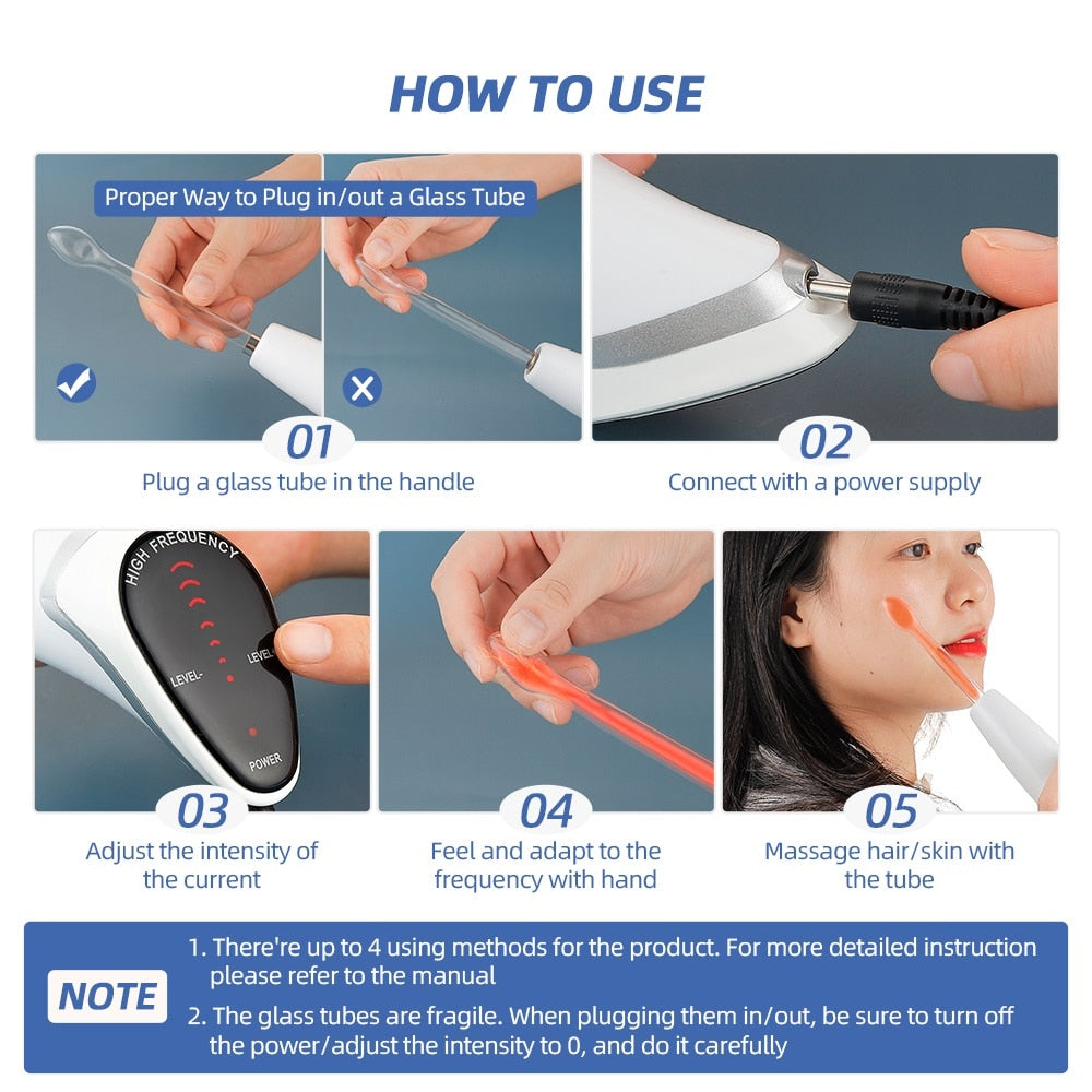 DERMAWAND PRO ARGON 6 IN 1 High Frequency Electrotherapy Device