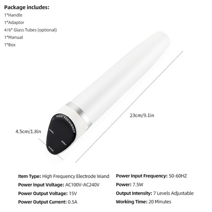 DERMAWAND PRO ARGON 6 IN 1 High Frequency Electrotherapy Device